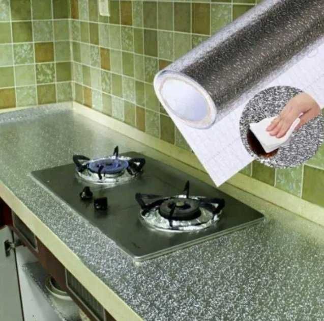 Самоклеющаяся водонепроницаемая алюмин. фольга кухонных поверх 60см*5м