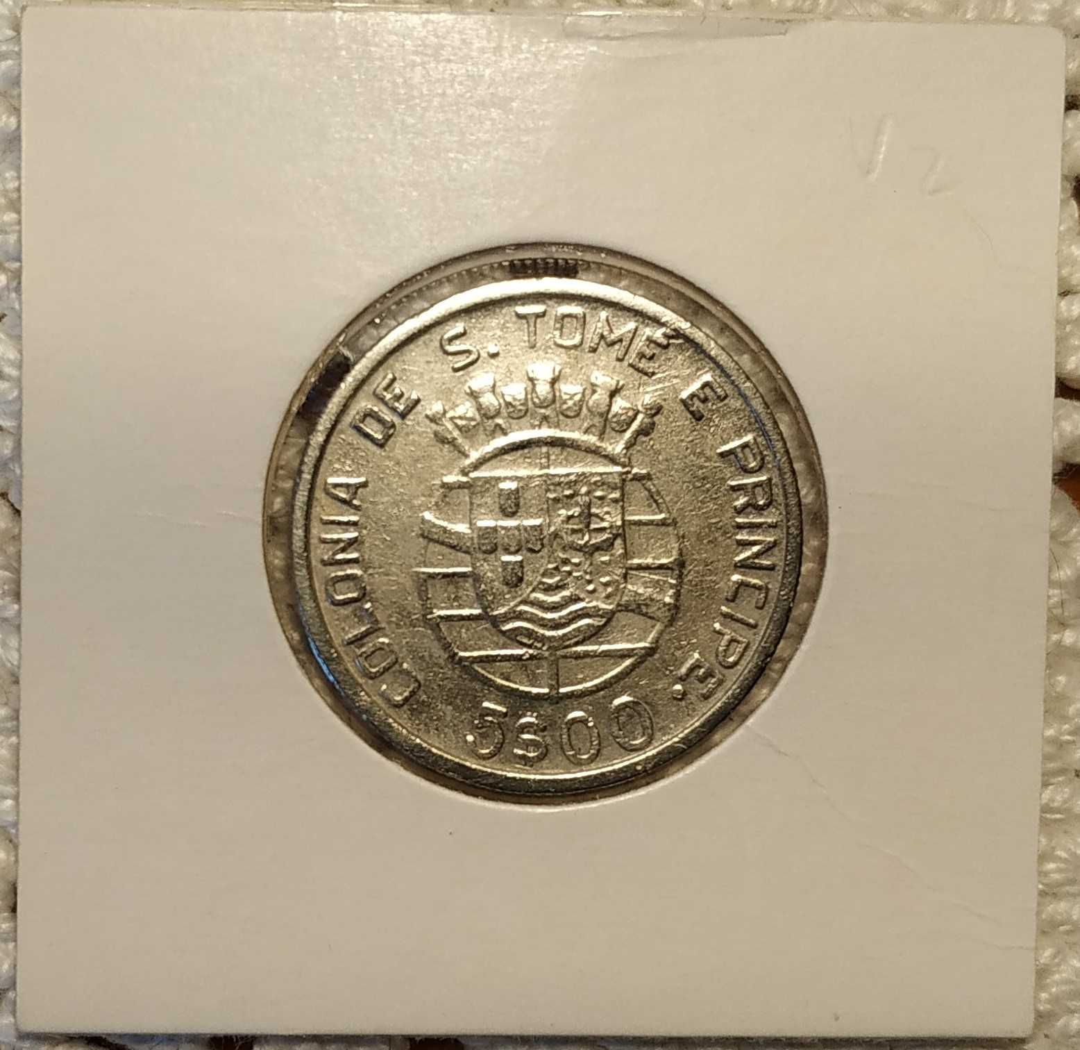São tomé e Príncipe - moeda em prata de 5 escudos de 1939