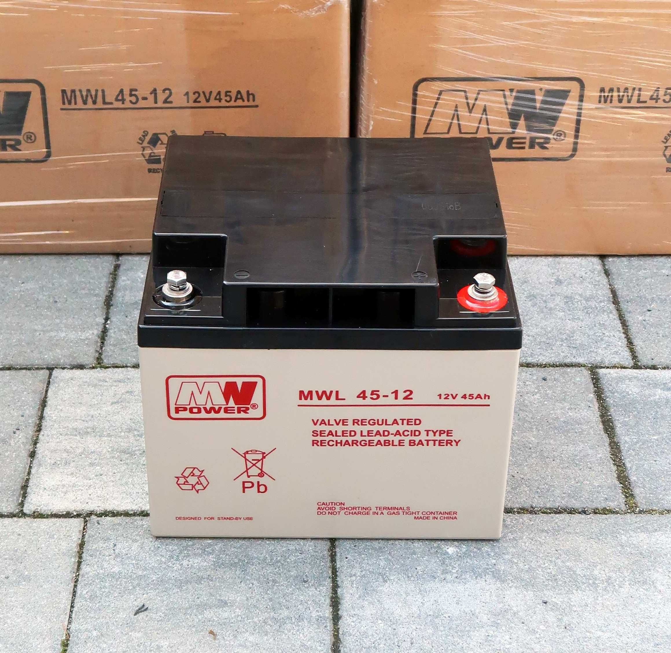 Akumulator AGM 12V 45Ah MWL 45-12 – NOWY – do wózka inwalidzkiego