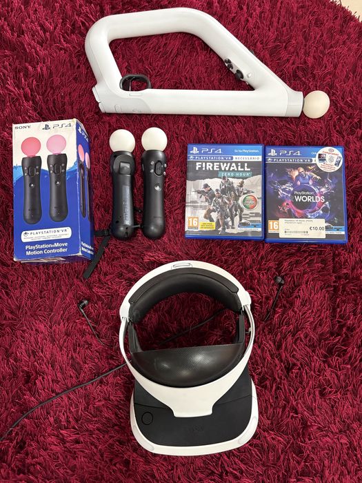 Playstation VR PS4 + jogos + comandos + câmara