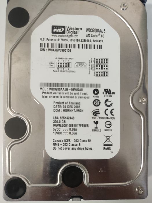 Disco Western Digital 3.5 IDE 320g