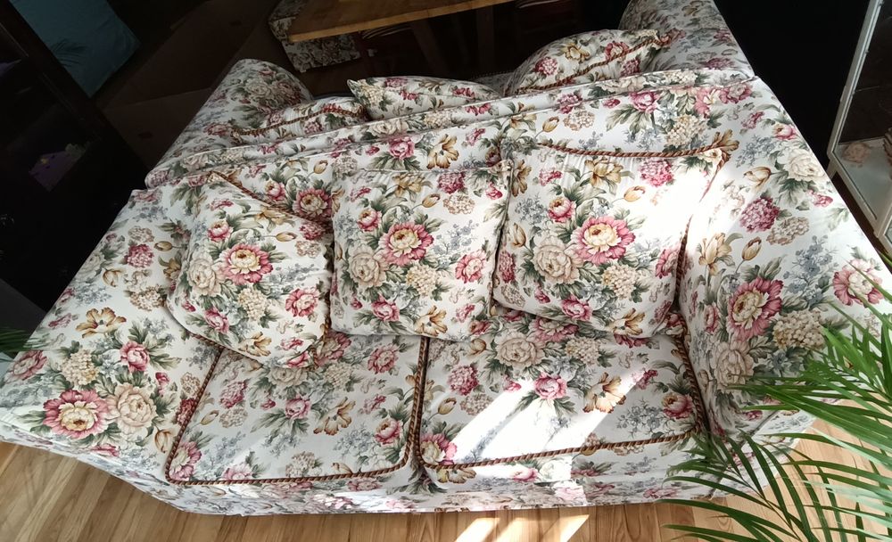 Kanapa 2 sztuki i podnóżek