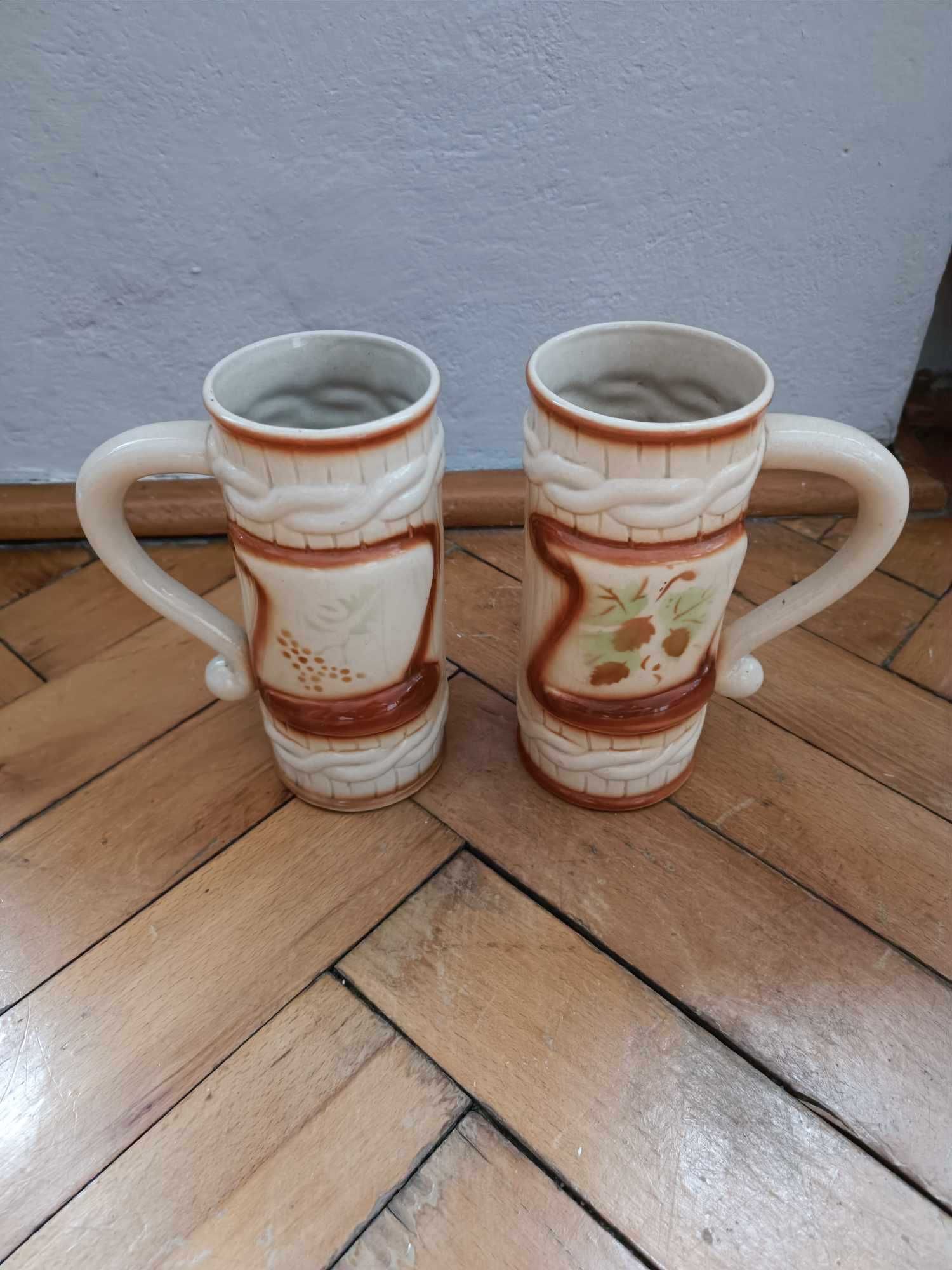 Kufle ceramiczne 19 cm - zestaw PRL