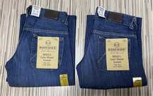 Spodnie dzwony damskie jeans 29/33 pas 76 cm komplet 2 sztuki Lee nowe
