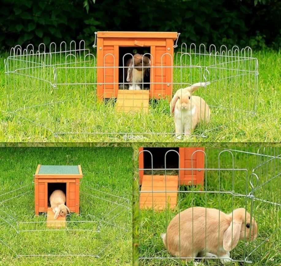 Domek dla królika otwierany dach, zamykane drzwiczki