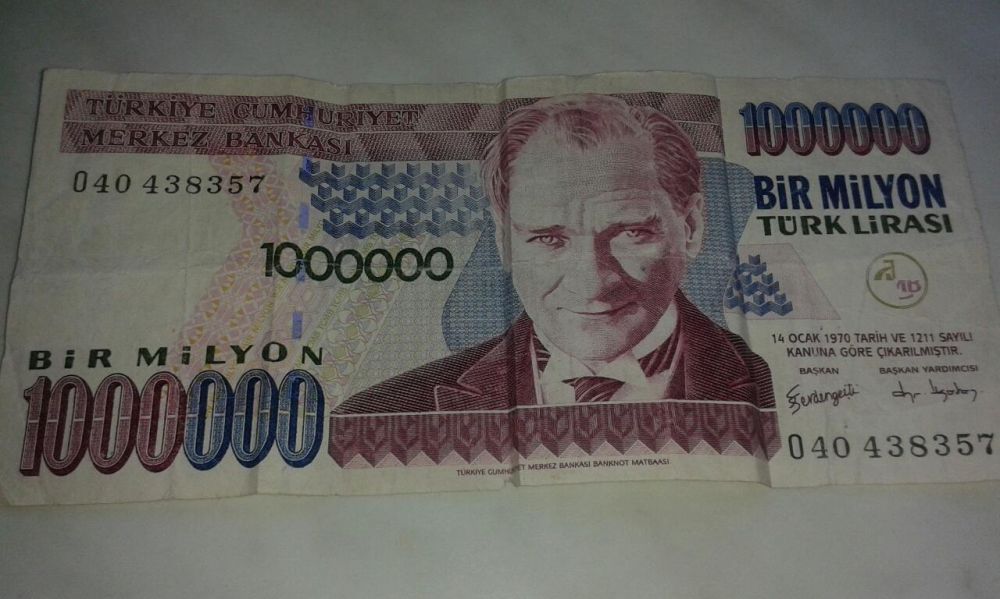 Liry tureckie , numizmat , banknot z roku 1970 ,