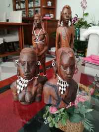 Figuras africanas em madeira