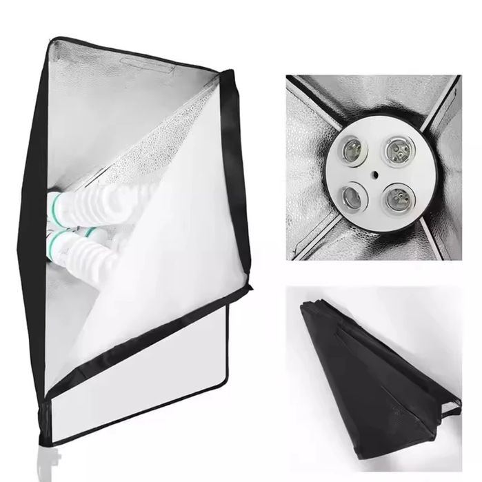 Склад нові студійне світло 50/70 на 4 лампи+стійка 2.1мSoftBox СофтБок