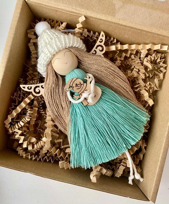 Aniołek świąteczny zawieszka na choinkę, upominka prezent