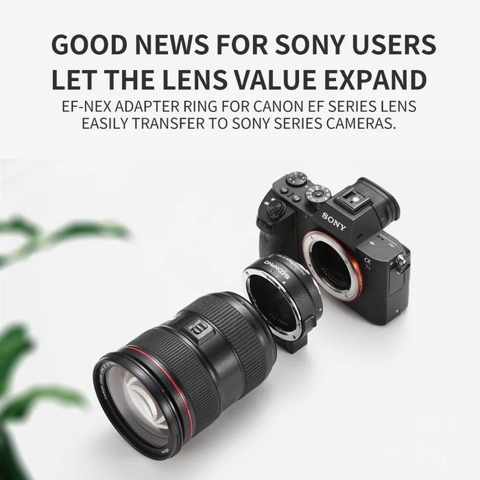 Adaptador Sony - Canon e-mount nex a7, a7ii, a7iii, a7r, a7s a9