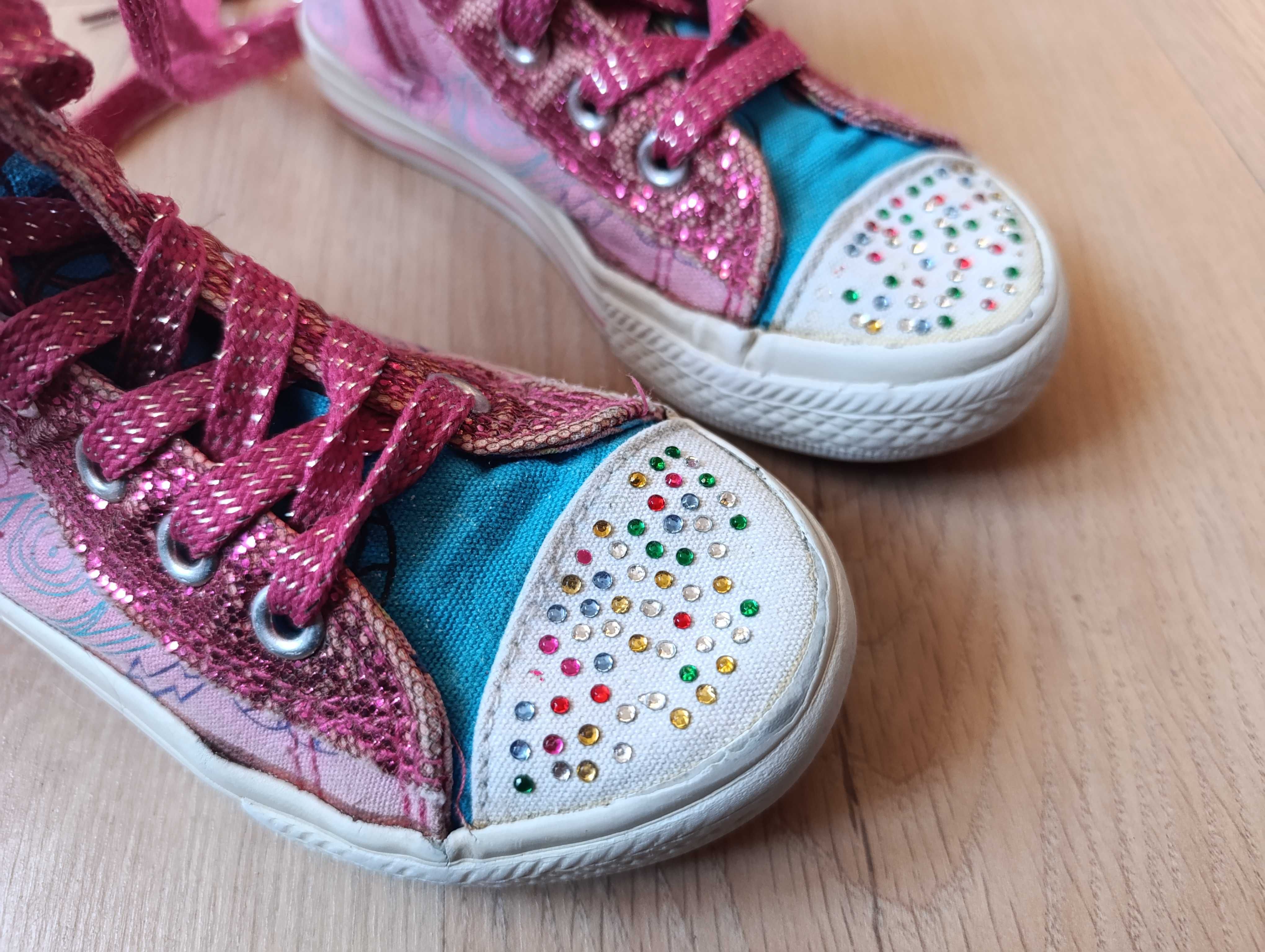 Kolorowe trampki 29 sznurowane dziewczynka różowe jak skechers