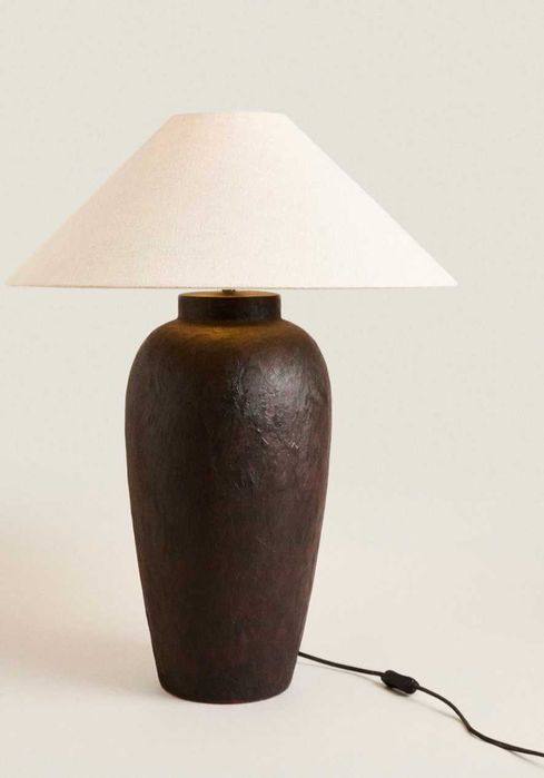 Candeeiro de mesa em cerâmica e linho ZARA HOME