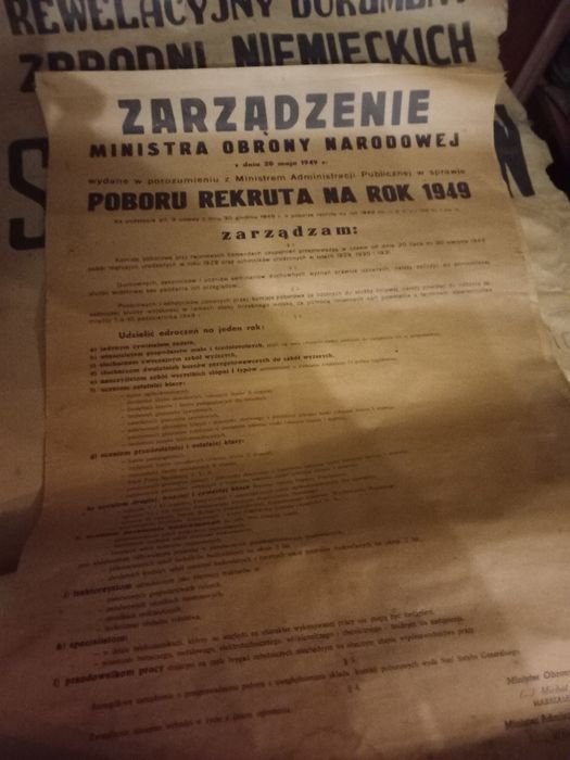 Plakat prl z lat 1940-tych oryginalny