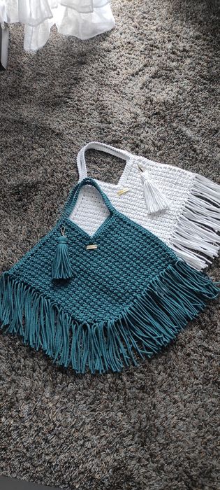 Torebka ze sznurka, torba plażowa handmade