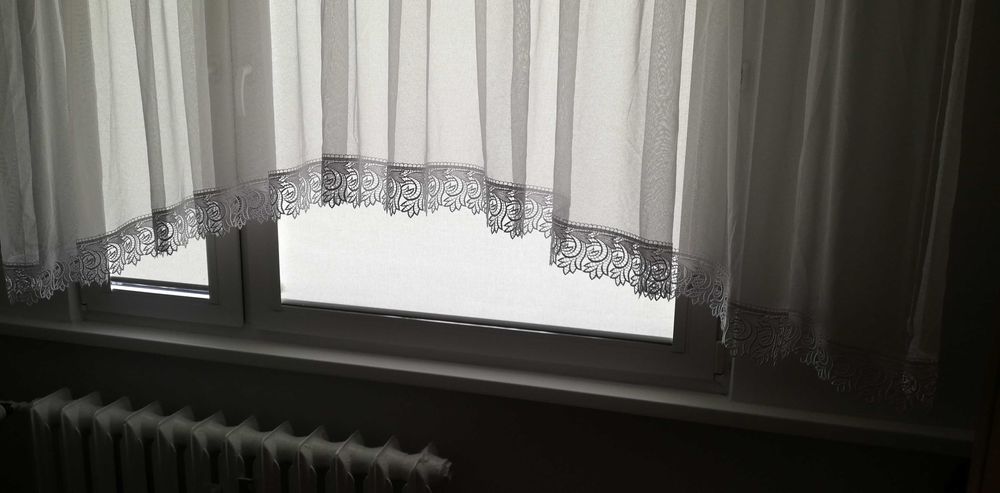 Firana Biała Łuk NOWA wys 149/119 cm szer 220/460 cm delikatna wysyłka