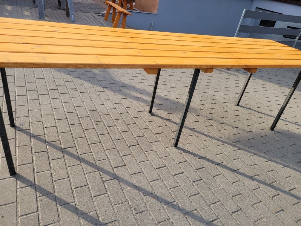 Stół drewniany ogrodowy i ławki