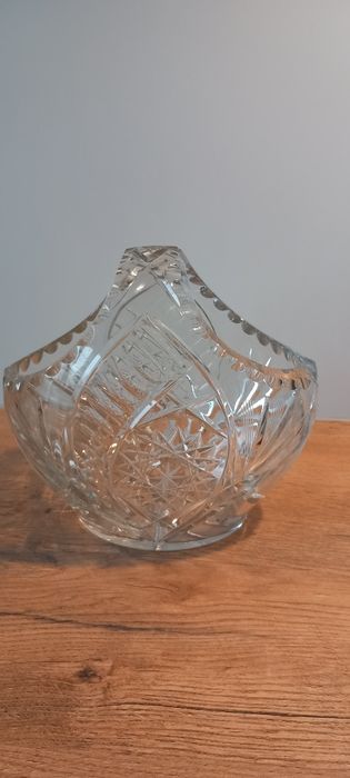 VINTAGE PRL kryształ kryształowy koszyk koszyczek dekoracyjny dekor
