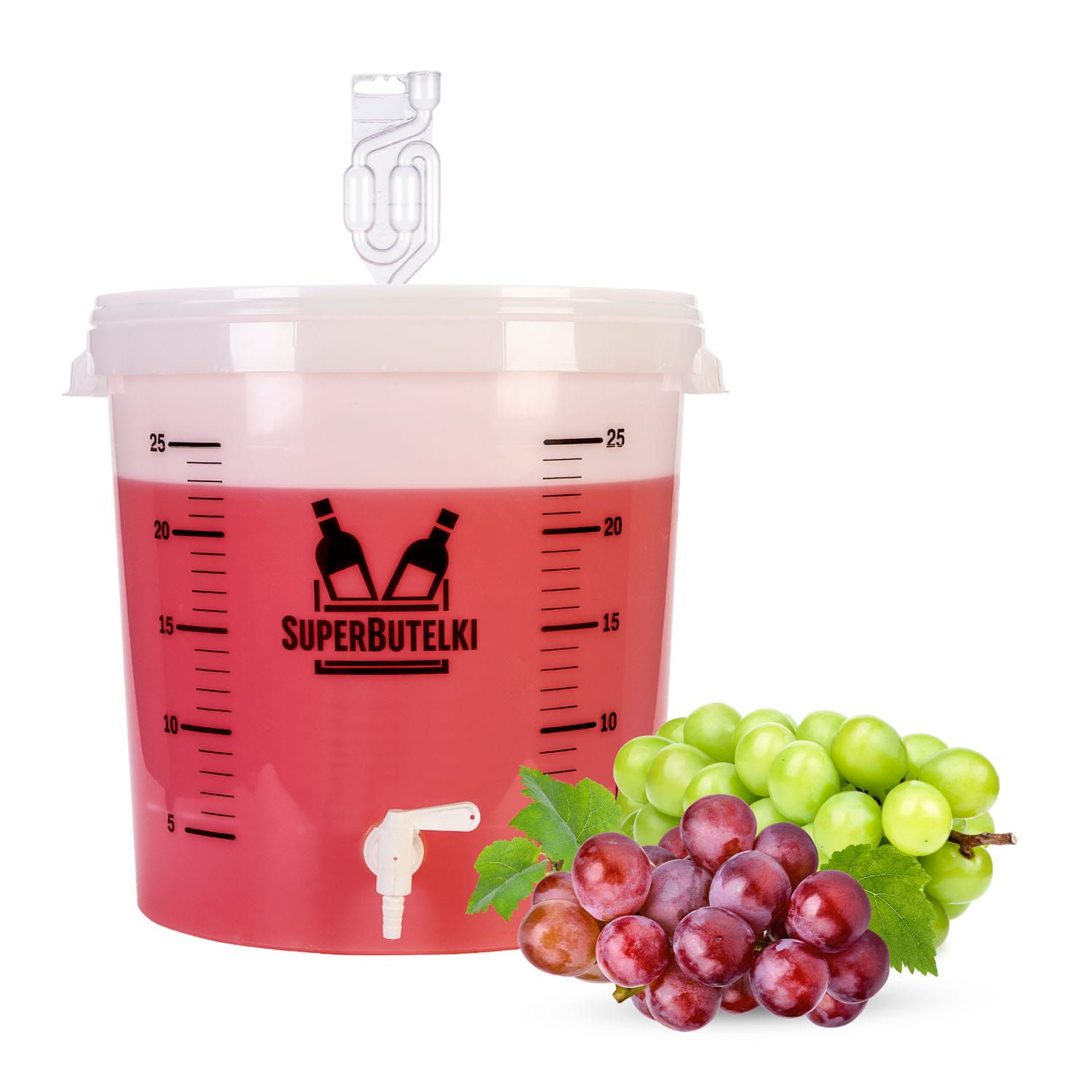 Pojemnik fermentacyjny - 30l - z rurką fermentacyjną + kranik