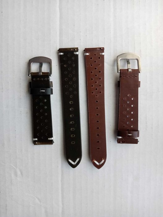кожаный ремешок 20мм 22мм с перфорацией