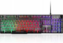 Klawiatura Gamingowa Podświetlana Rgb dla gracza niemiecki układ przew