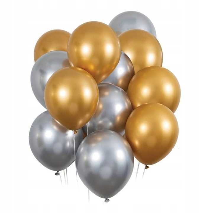 Balony złote srebrne metaliczne 100SZT