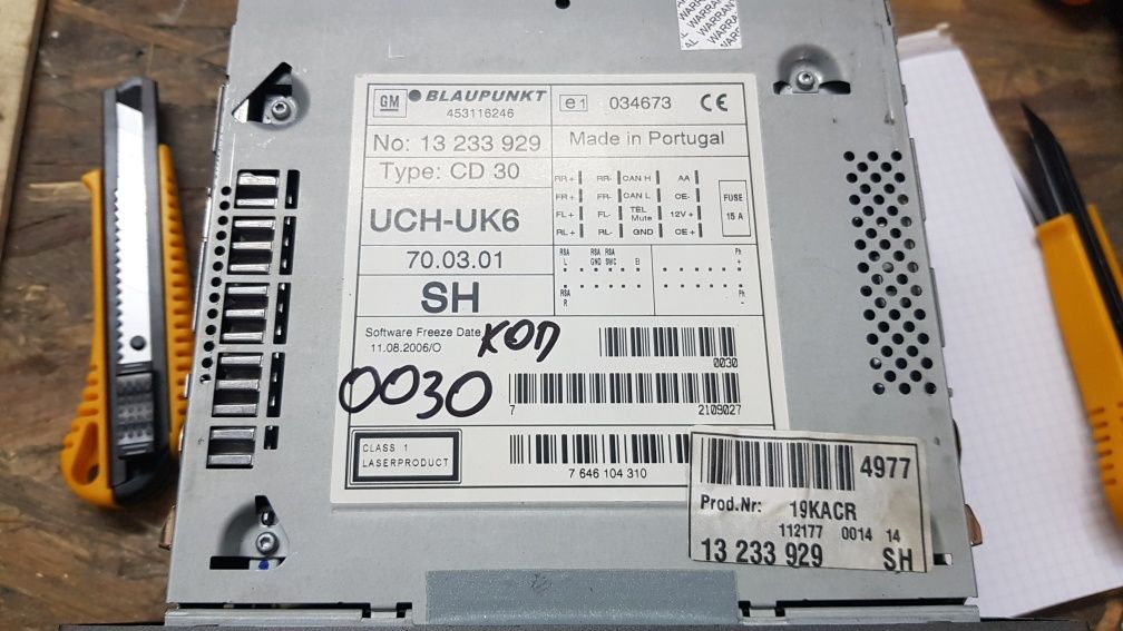 Radio cd30 mp3 polskie menu opel vectra c signum + wyswietlacz + kod