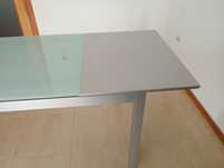 Mesa de cozinha em vidro, extensível