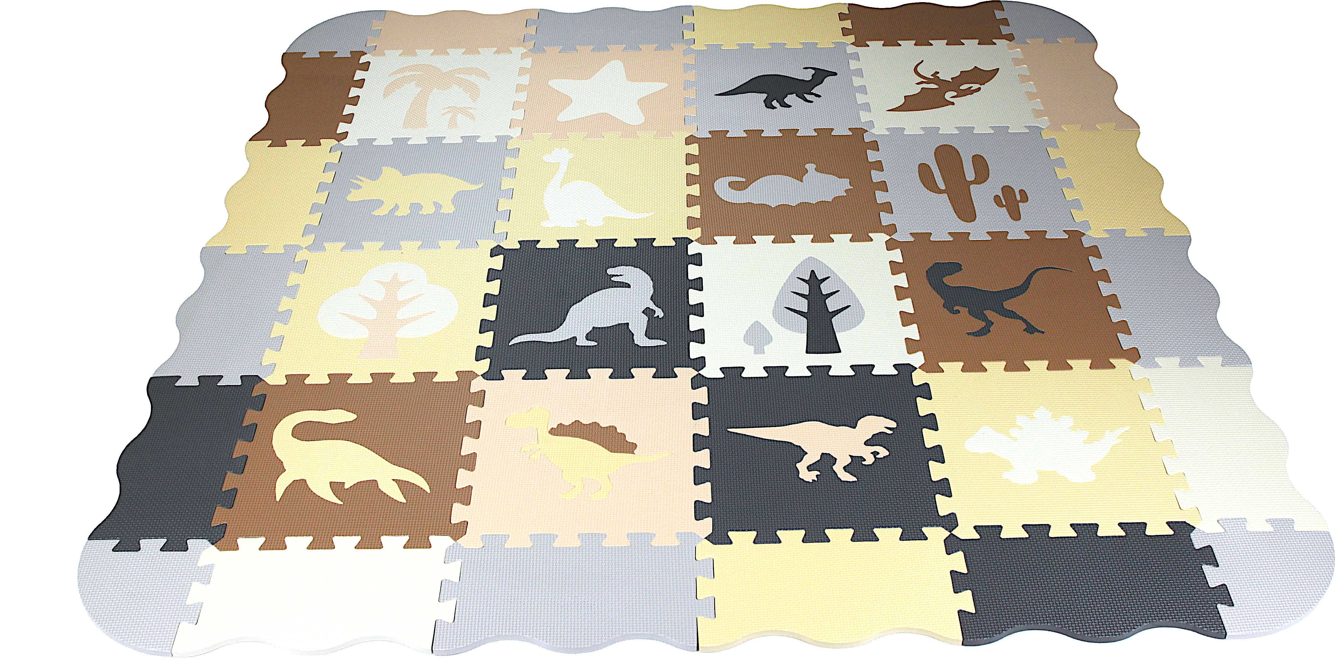 Dinozaury Mata Piankowa XXL Kojec PUZZLE Piankowe 3w1 150x150cm