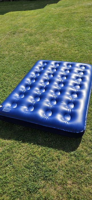 Materac 2 osobowy do spania pływania duzy niebieski pompowany ponton
