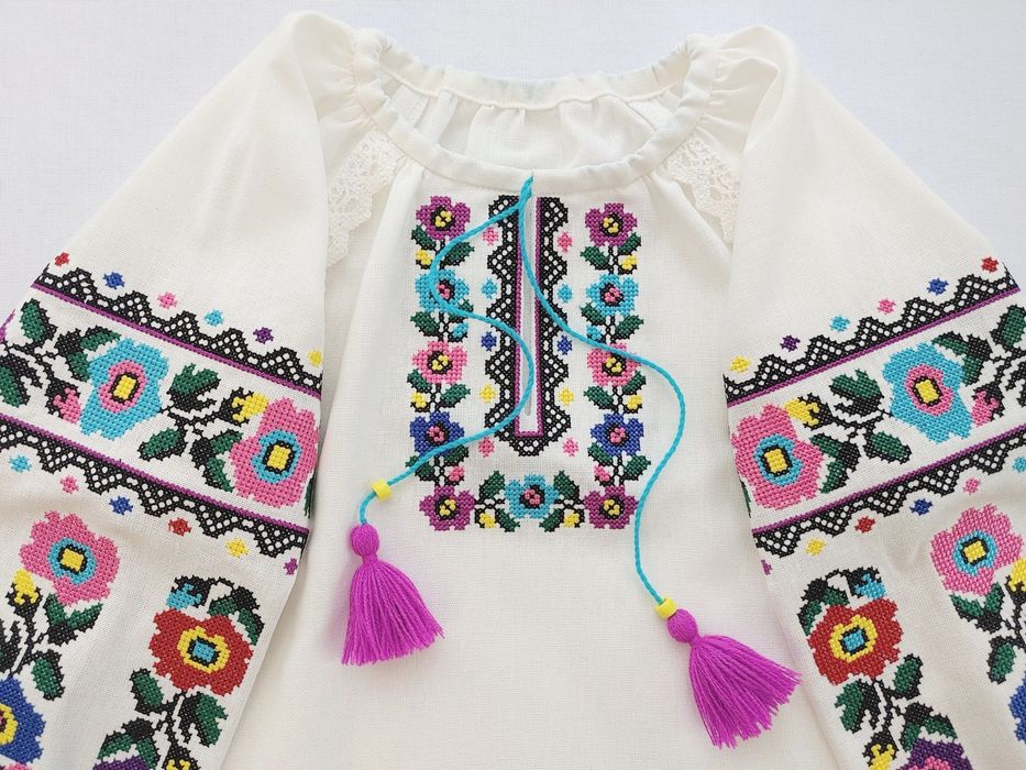 104-140 Вишиванка вишита сорочка на дівчинку