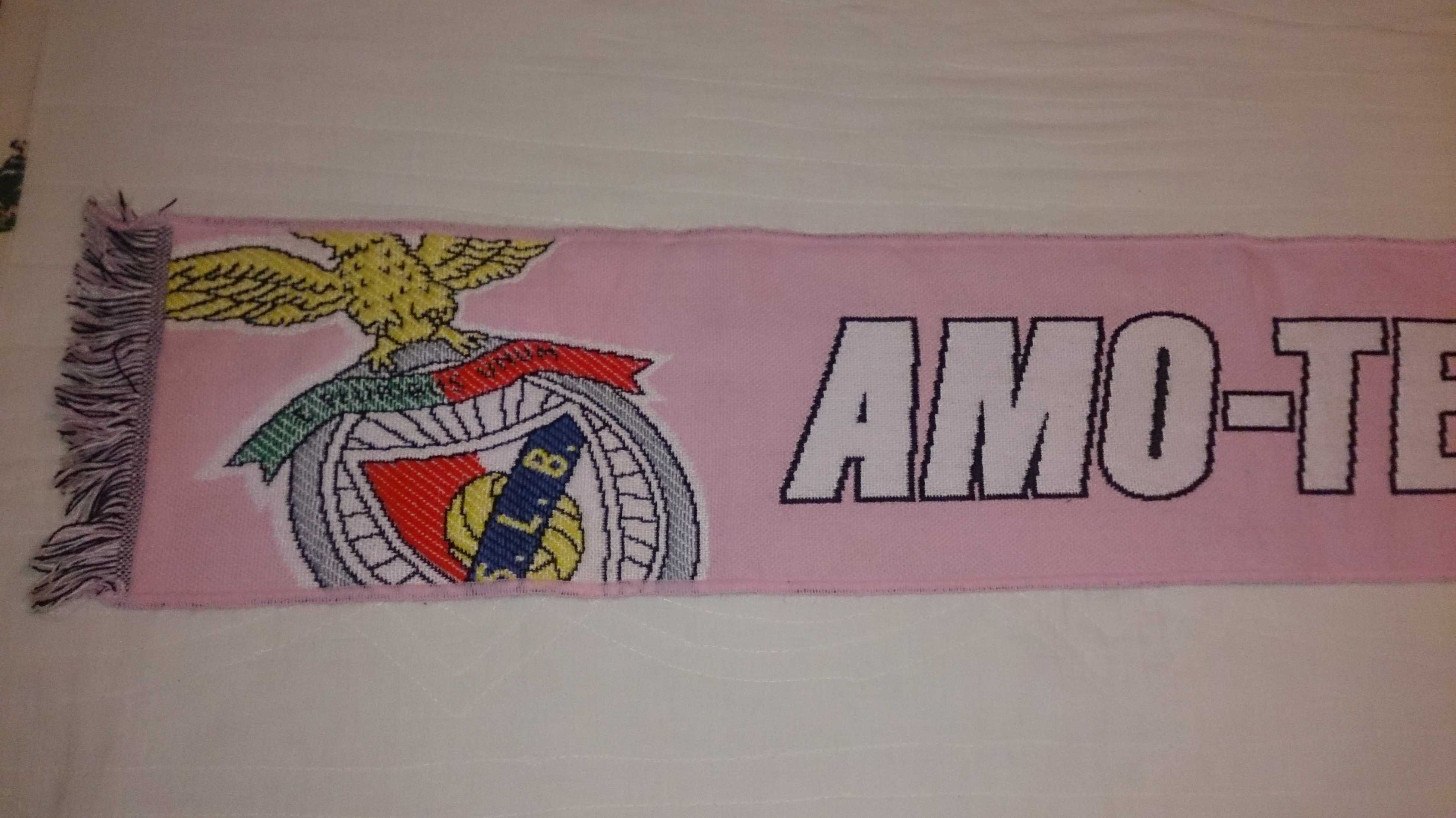 benfica (cachecol cor de rosa) com a frase - amo-te benfica, raro