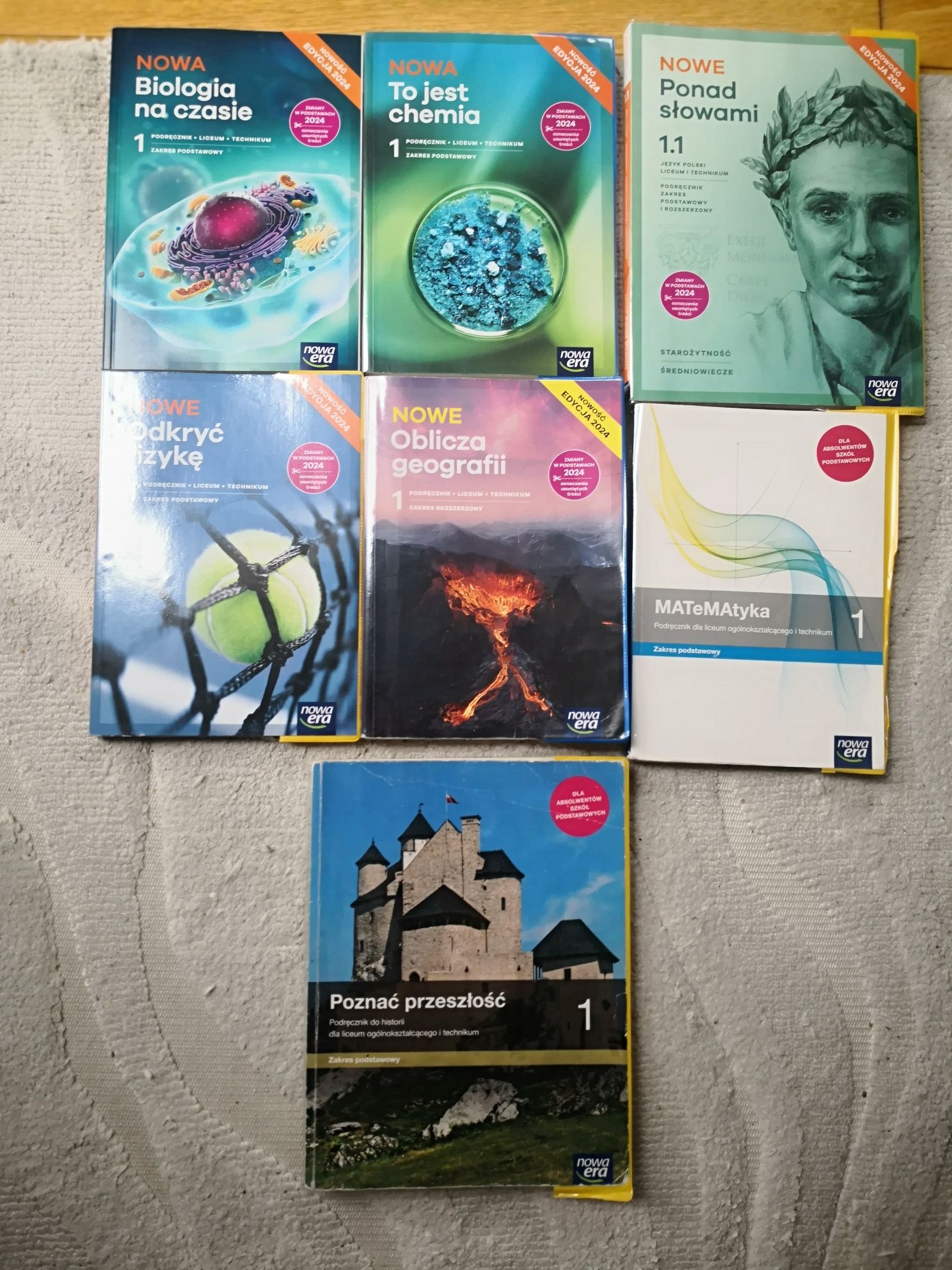 Zestaw 7 podręczniki Technikum Liceum klasa 1