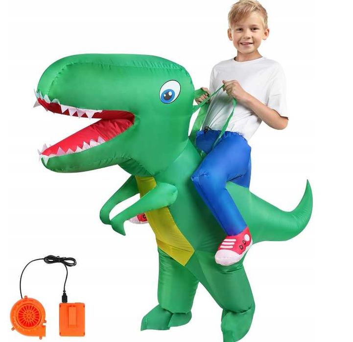 KOSTIUM DINOZAURA Dla dzieci Strój Halloween Karnawał Nadmuchiwany