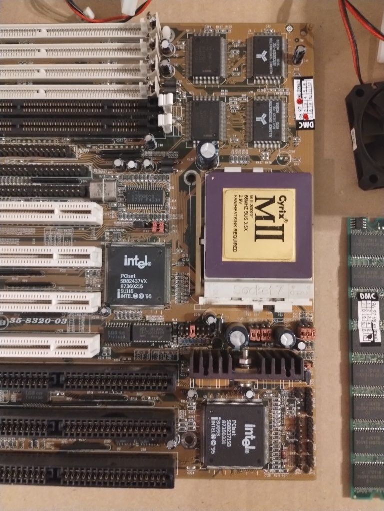 Cyrix MII 300GP + Płyta Główna PC Partner MB520NH Socket 7 + Inne