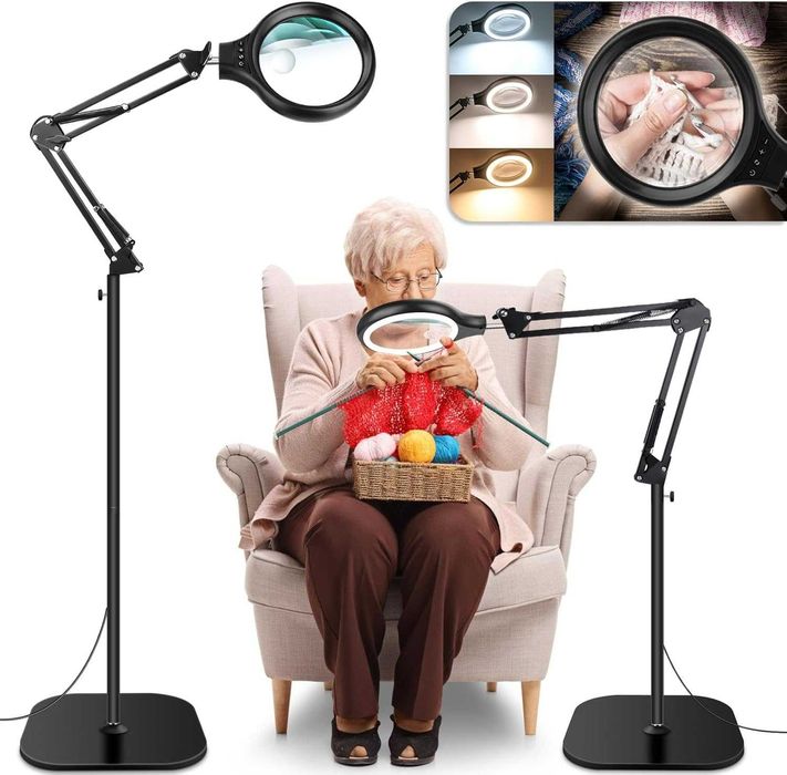 Lupa podłogowa 2w1 ze światłem LED 10x/30x 36 diod