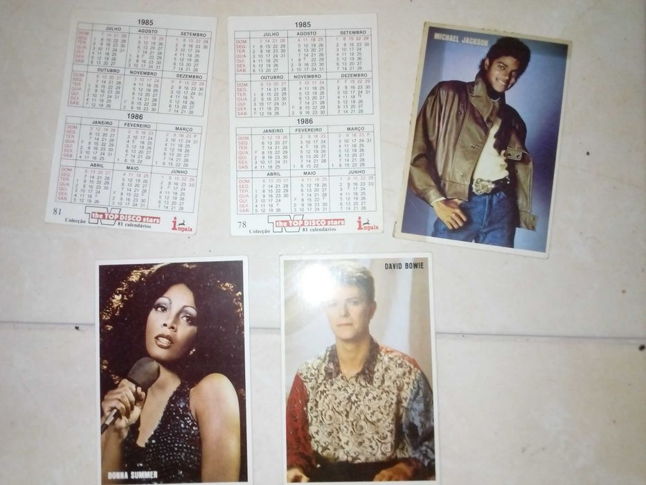 coleção calendarios de bolso 1985 tv top stars