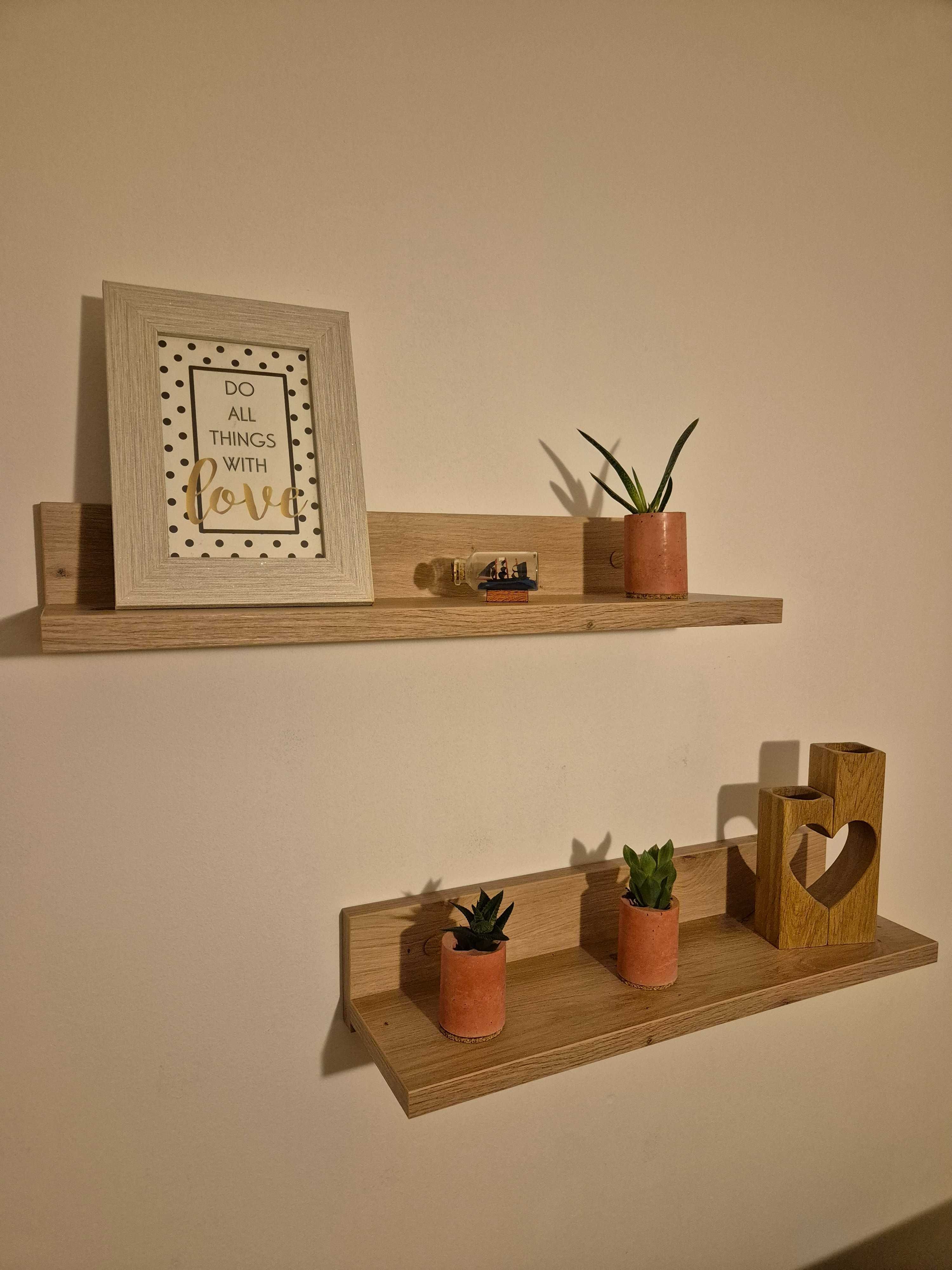 Półka wisząca zestaw 2 sztuk półka ścienna dąb Artisan 49 cm