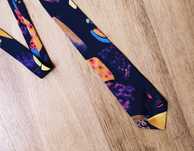 C&A Vintage super krawat we wzory 80s 90s abstrakcja artystyczny