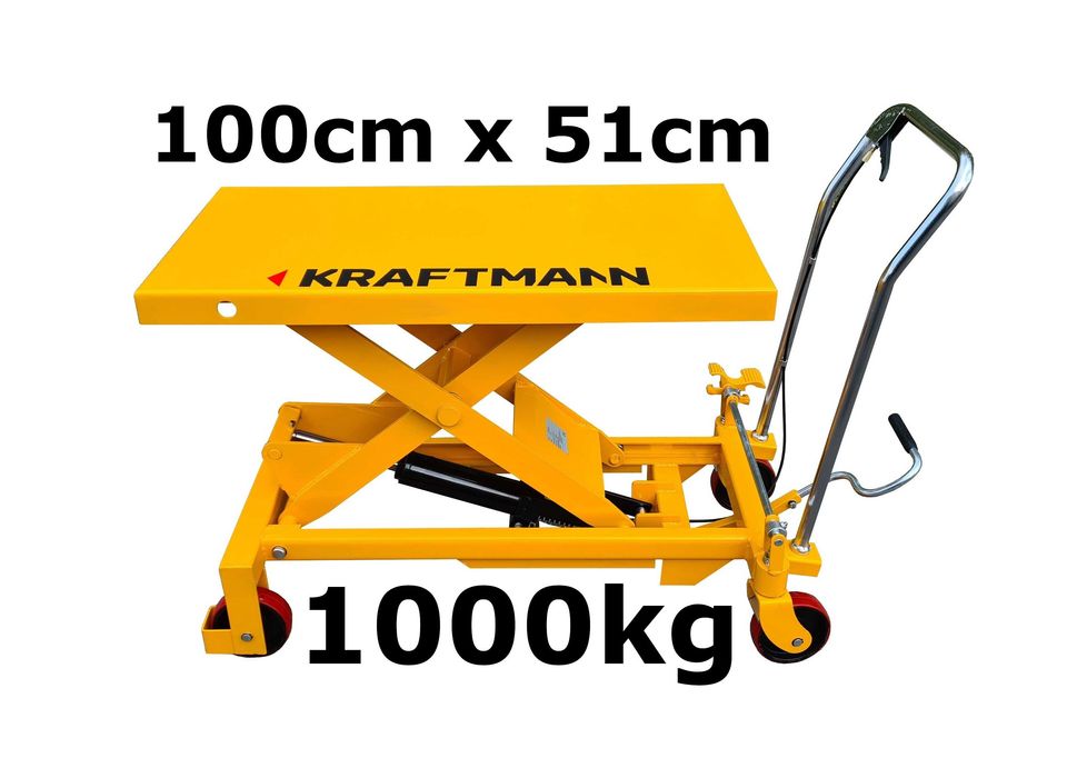 Wózek nożycowy platformowy mobilny stół podnośny hydrauliczny 1000kg