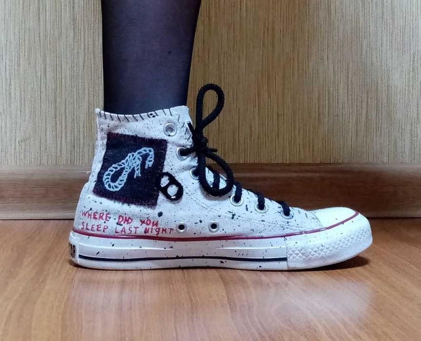 Кастомні кеди Converse, ручний розпис у стилі панк, гранж. Унісекс