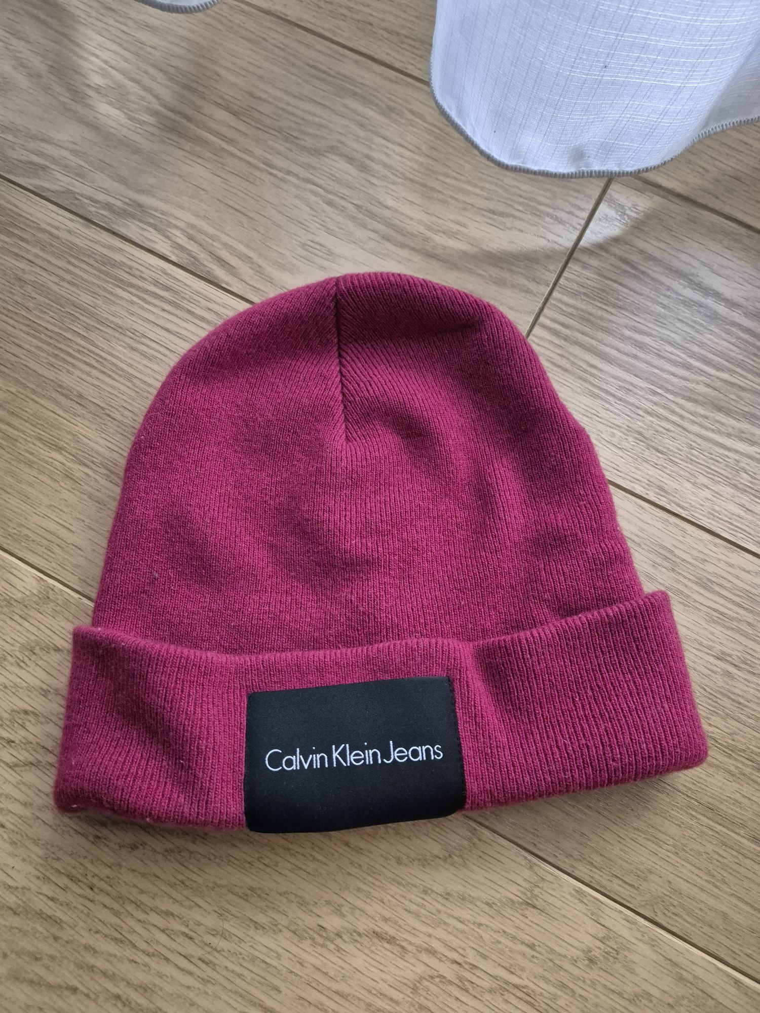 Bordowa czapka one size Calvin klein