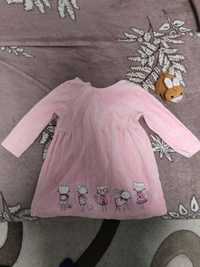Платье 74-80 см,демесезонное ,теплое платье ,рожева сукня