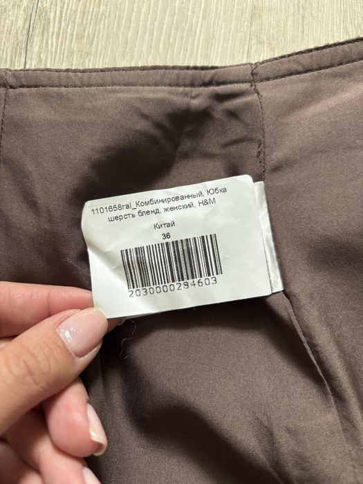Вовняна осіння спідниця h&m клітинка бленд шерстяная юбка