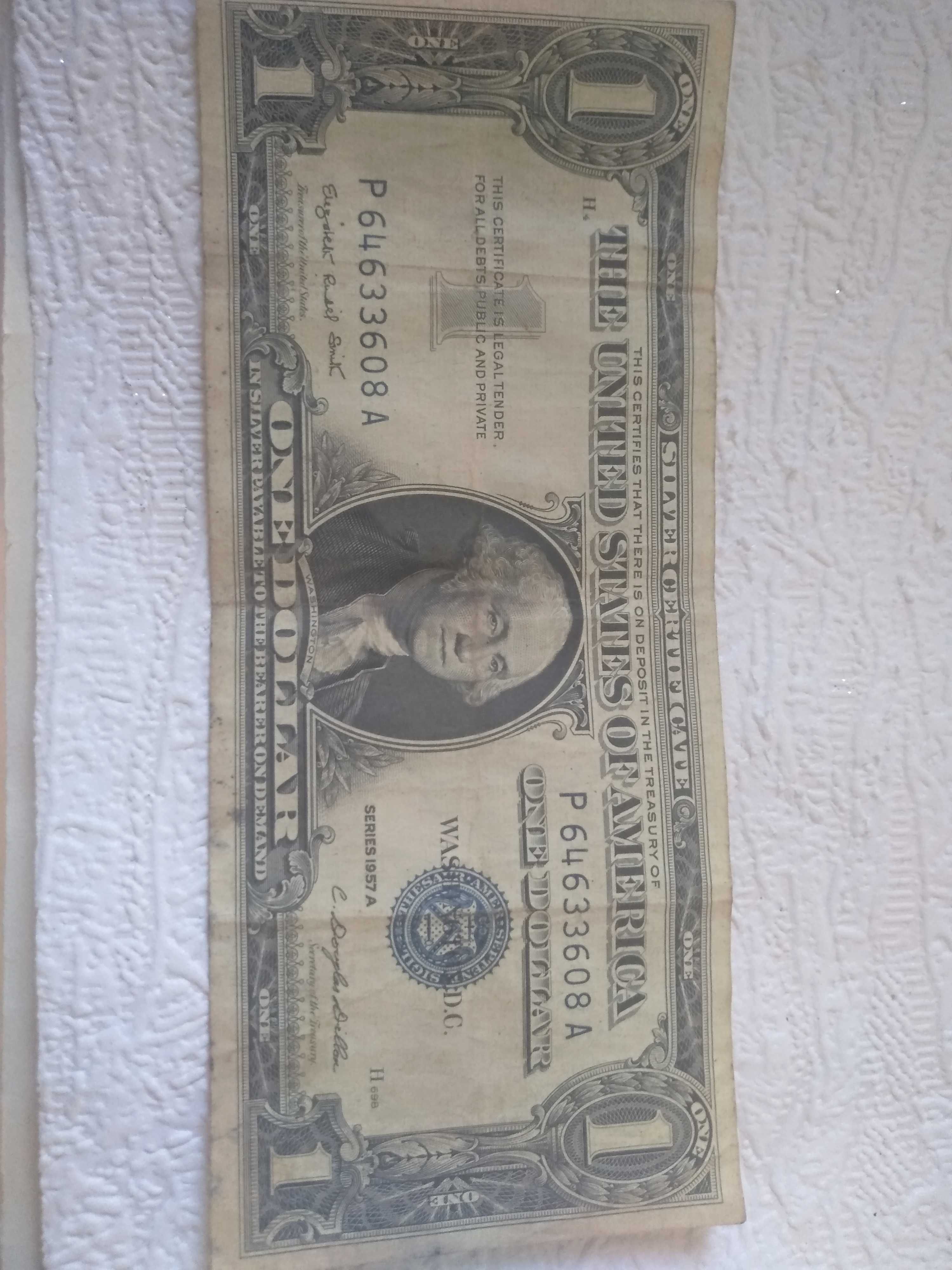 Продам silver certificate dollar bill 1957 a blue seal