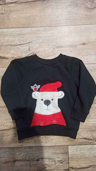 Світшот джемпер новорічний чорний мішкой