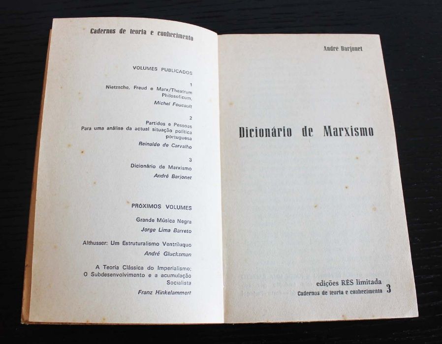 Dicionário do marxismo de André Barjonet (edição de 20 de Maio 1975)