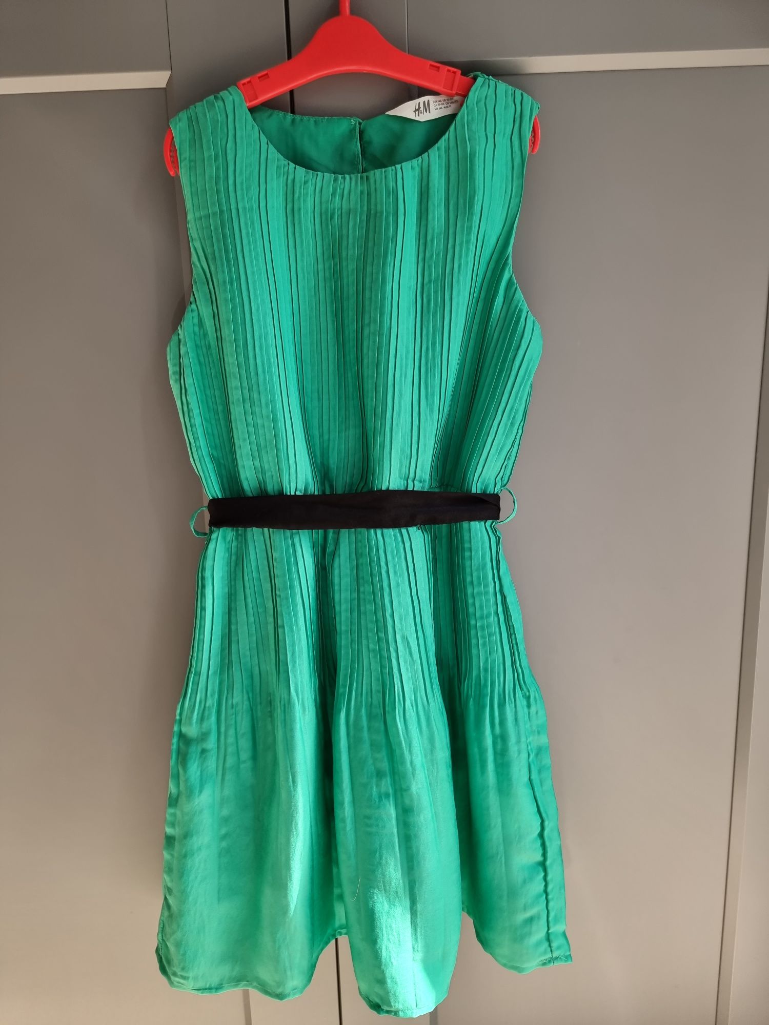 Nowa zielona elegancja sukienka letnia komunia uroczystość 146 cm H&M