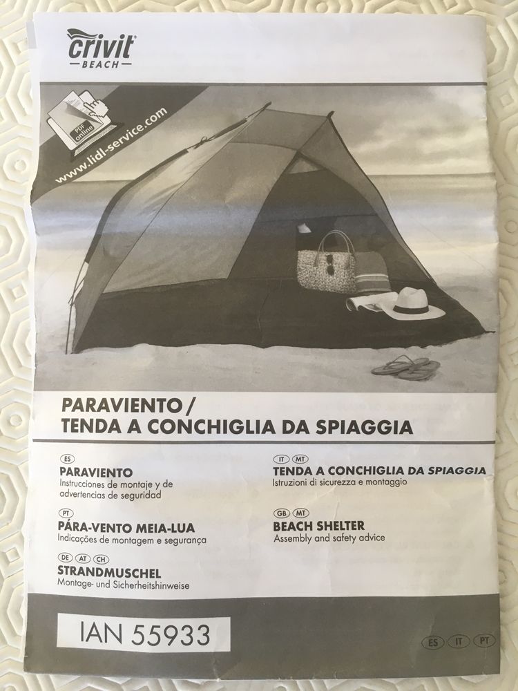 Pára-vento praia meia lua Crivit
