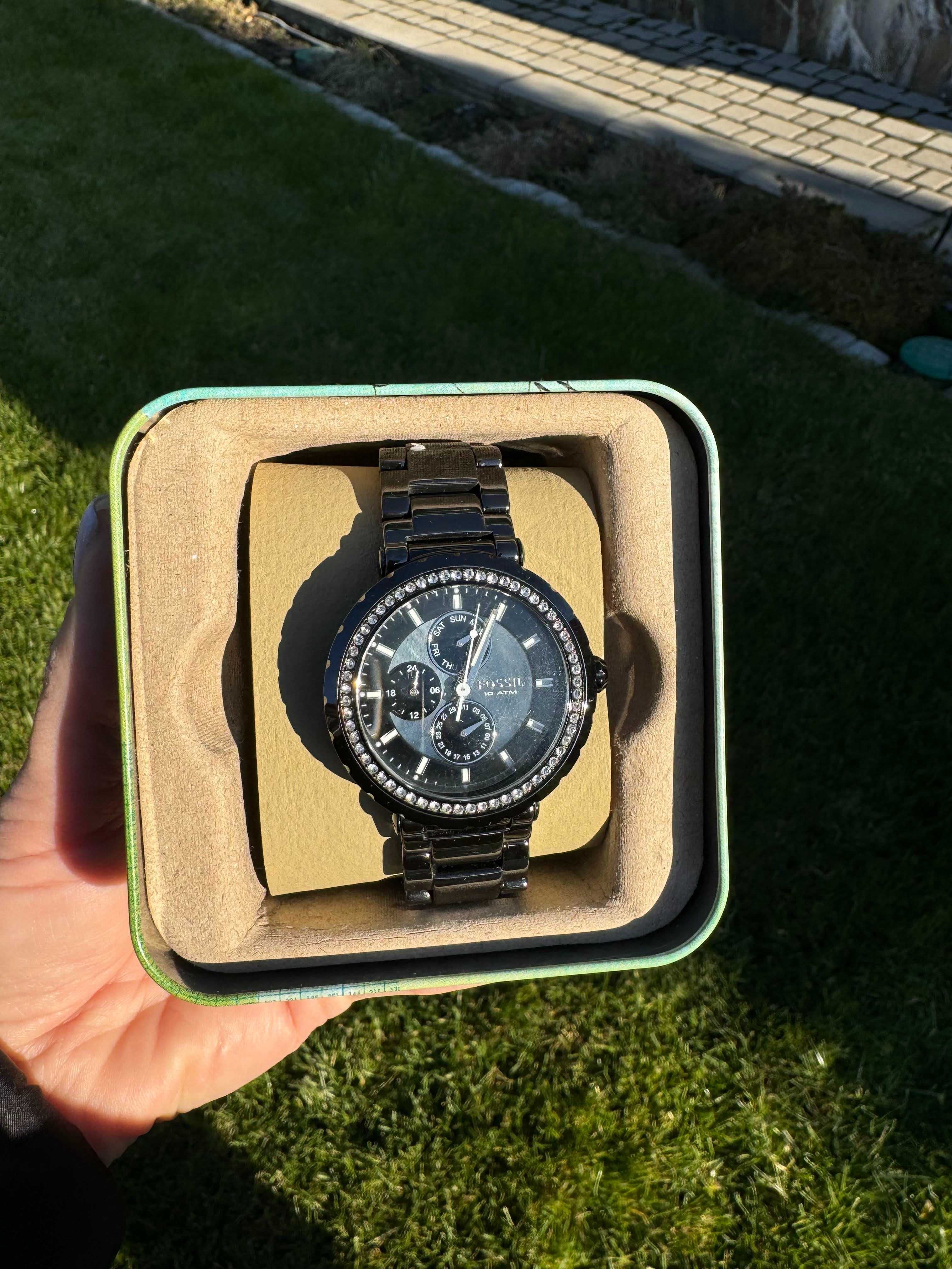 Брендовий годинник Fossil CE1009 USAОригінал чорний керамічний браслет