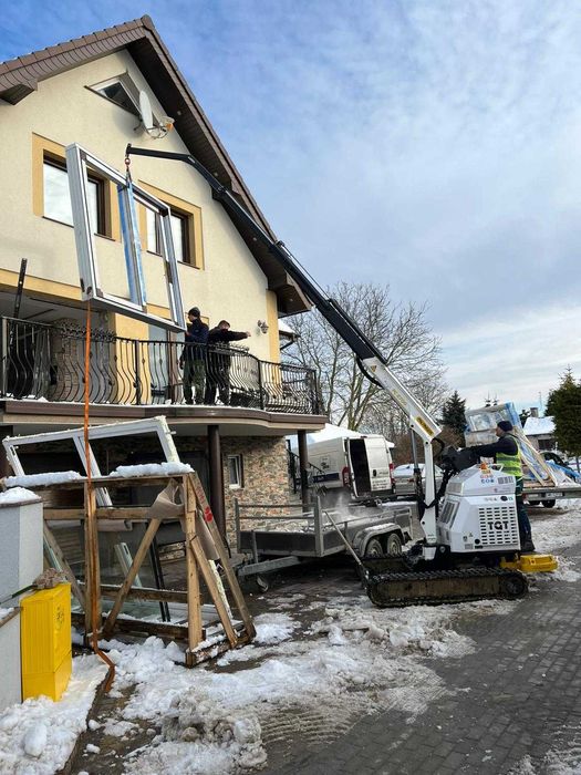 Mini żuraw dźwig pająk, manipulator do szyb/ okien i inne
